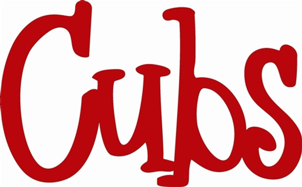 Cubs  Word Unfinished Cutout, Wooden Shape, MDF DIY Craft