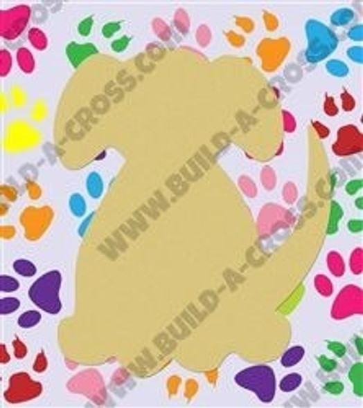 Dog Unfinished Cutout Paintable Wooden MDF Craft build-a-cross