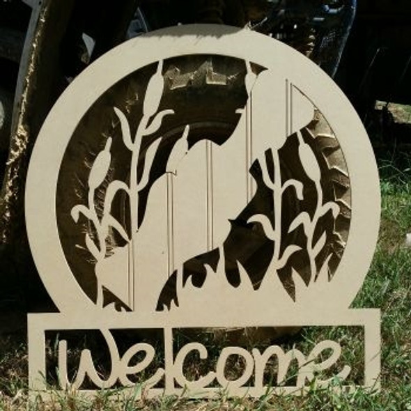 Duck Call Sportsman Welcome Sign Beadboard Unfinished DIY Craft