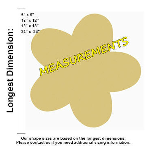 Flower Unfinished Cutout measurements