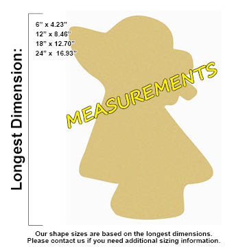 Girl Unfinished Cutout, Wooden Shape, Paintable Wooden MDF