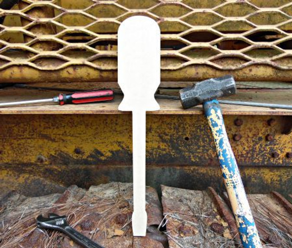 Flathead Screwdriver Unfinished Cutout, Wooden Shape, Paintable DIY Craft