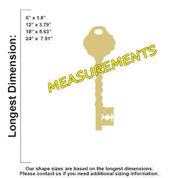 Key Unfinished Cutout Paintable Wooden MDF measurements