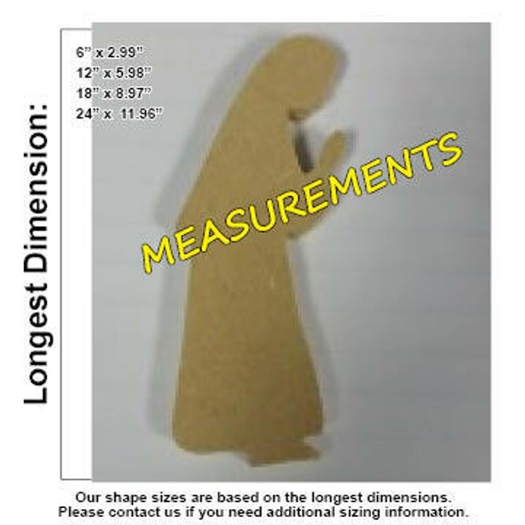 Nativity Mary Unfinished Cutout measurements