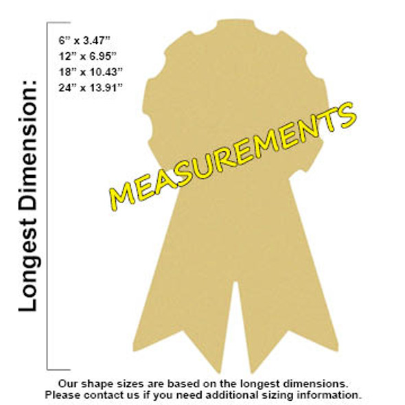 Prize Ribbon Unfinished Cutout, Wooden Shape, Paintable Wooden MDF