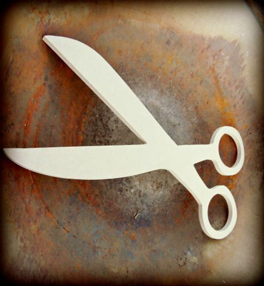 Scissors Unfinished Cutout Paintable Wooden MDF
