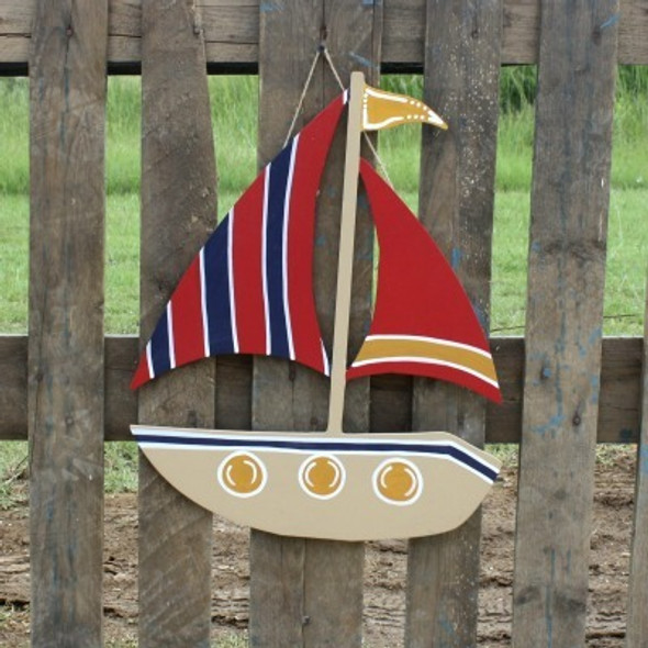 Sailboat Unfinished Cutout, Wooden Shape, Paint-able Wooden MDF