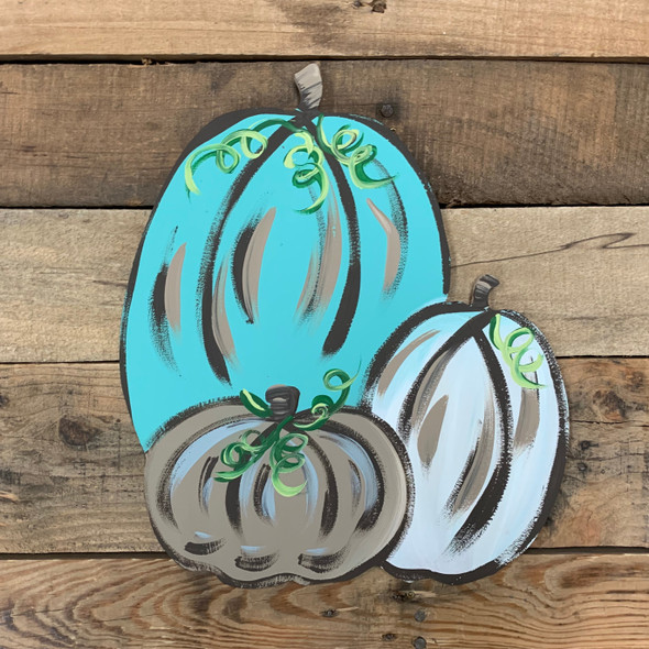 Three Pumpkins Unfinished Cutout, Wooden Shape, Paintable Wooden MDF