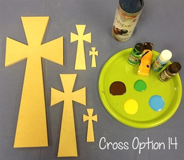Cross 14 Unfinished Wooden Paintable Wall Hanging Stackable