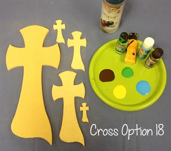Cross 18 Unfinished Wooden Paint-able Wall Hanging Stackable