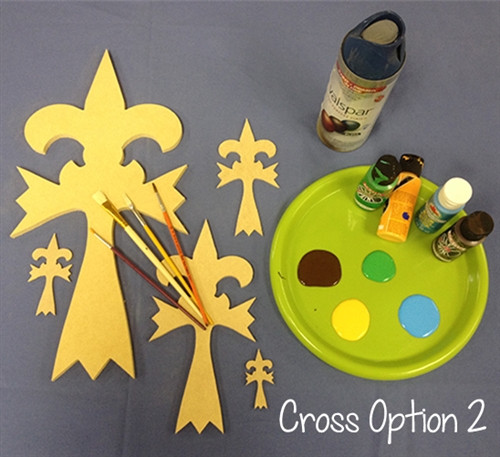 Cross 2 Unfinished Wooden Paint-able Wall Hanging Stackable