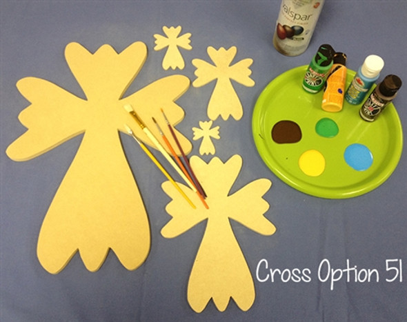 UNFINISHED WOODEN CROSS Paint-able WALL HANGING STACKABLE CROSS(51)