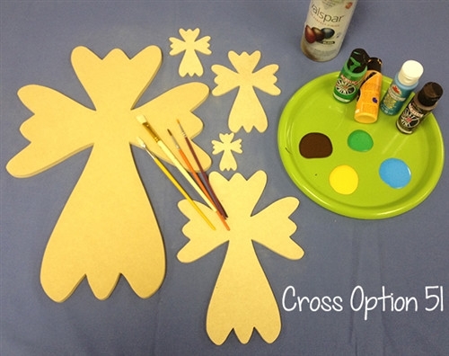 UNFINISHED WOODEN CROSS Paint-able WALL HANGING STACKABLE CROSS(51)