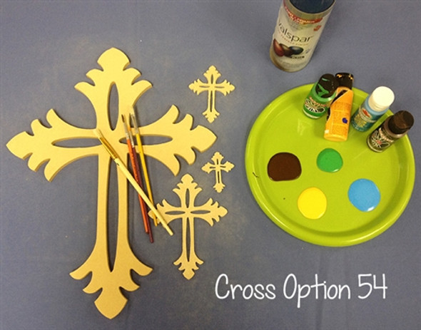 UNFINISHED WOODEN CROSS Paint-able WALL HANGING STACKABLE CROSS (54)