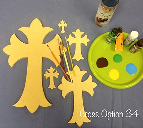 Unfinished Wooden Cross Paint-able Wall Hanging Stackable Cross 34