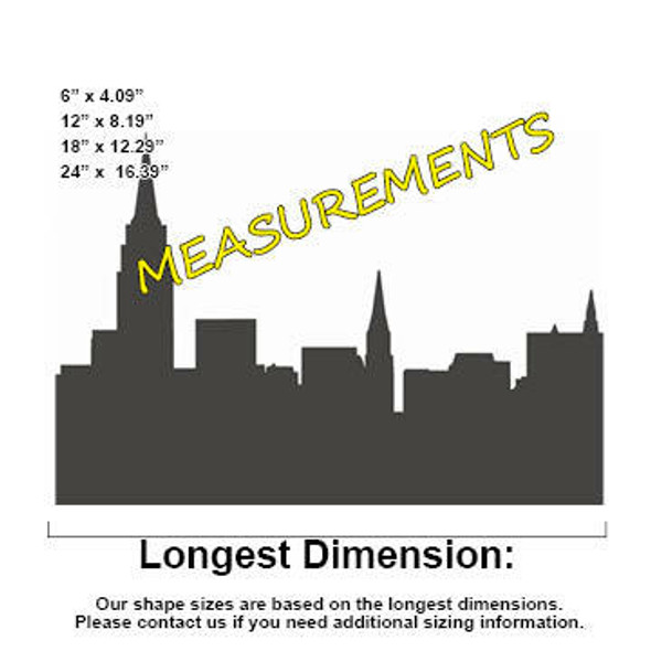New York City Skyline Unfinished Cutout measurements