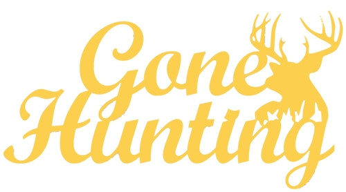 Unfinished Gone Hunting Deer Wooden Sign Connected Word Paintable