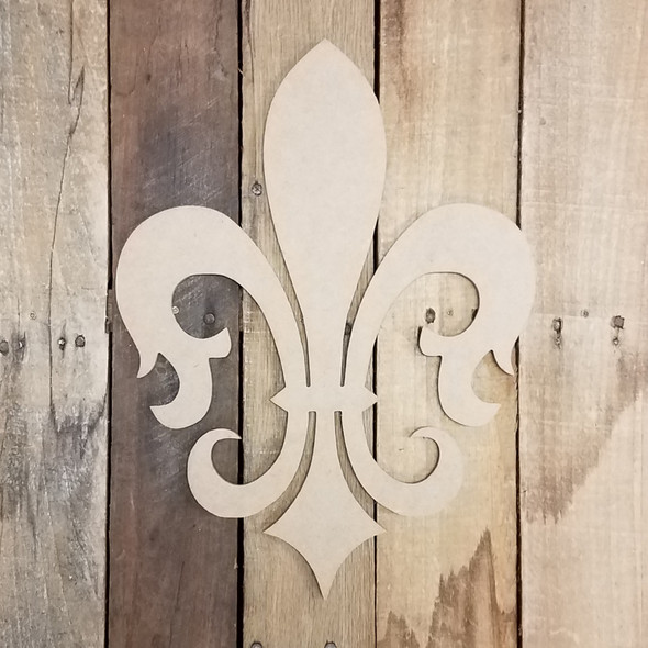 Victorian Fleur De Lis Unfinished Cutout, Wooden Shape, Paintable Wood