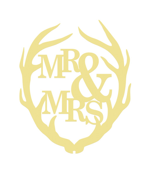 Antler Mr&Mrs Unfinished Cutout, Wooden Shape, MDF DIY Craft