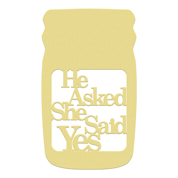 Mason Jar Frame He Asked She Said Yes, Letter Frame Wooden