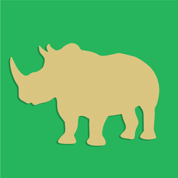 Rhino Unfinished Cutout, Wooden Shape, Paintable Wooden MDF