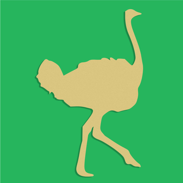 Ostrich Unfinished Cutout, Wooden Shape, Paintable Wooden MDF