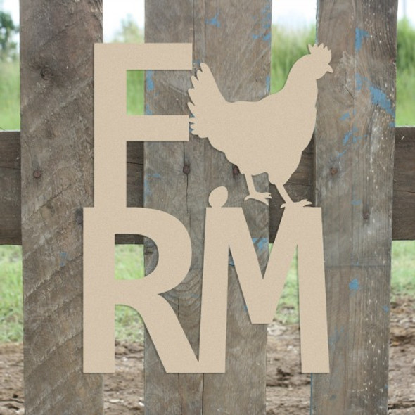 Farm Chicken Sign Wall Art Wooden DIY Craft MDF