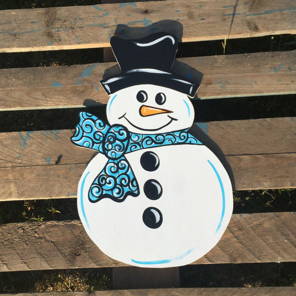 Snowman with Scarf Unfinished Cutout, Wooden Shape, Paintable Wooden Snowman with Scarf Unfinished Cutout, Wooden Shape, Paintable Wooden