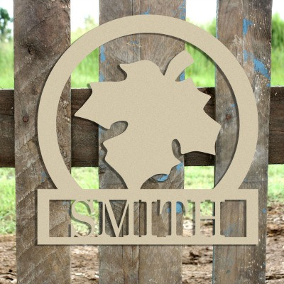 Fall Leaf Frame Family Welcome Sign, Unfinished Framed Monogram