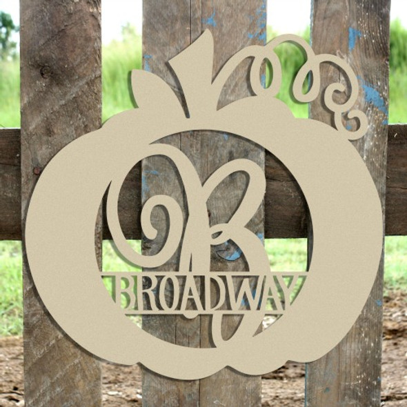 Pumpkin Frame Family Name, Ballerina Script Unfinished Framed Monogram Pumpkin Frame Family Name, Ballerina Script Unfinished Framed Monogram