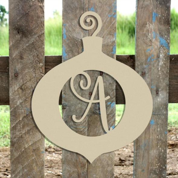 Swirly Initial Ornament Wooden Shape - Unfinished  DIY Craft