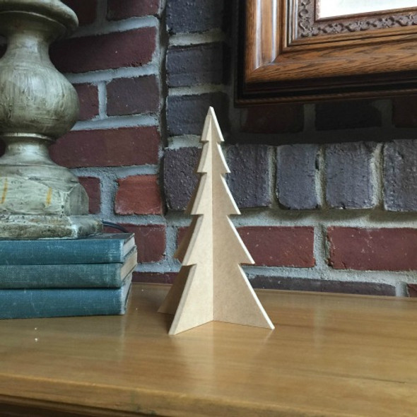 Free Standing Table Top Christmas Tree (small, 8") , Unfinished MDF