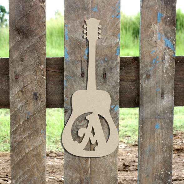 Guitar Monogram Beltorian Letter Wooden - Unfinished  DIY Craft