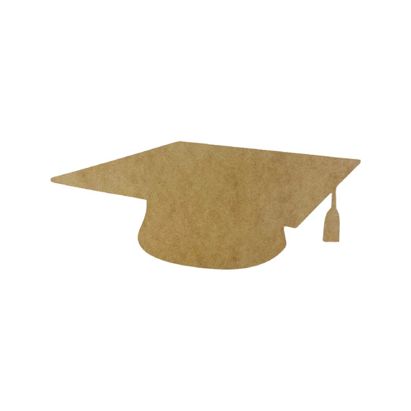 Graduation Hat Unfinished Cutout, Wooden Shape, Paintable Wooden