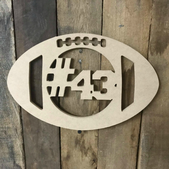 Football Number  Unfinished Framed Monogram