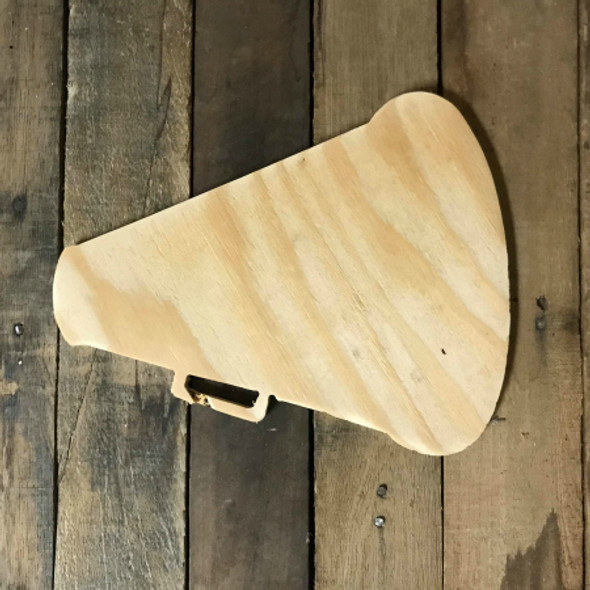 Wooden Pine Cutout, Megaphone, Unfinished Wood Shape, DIY