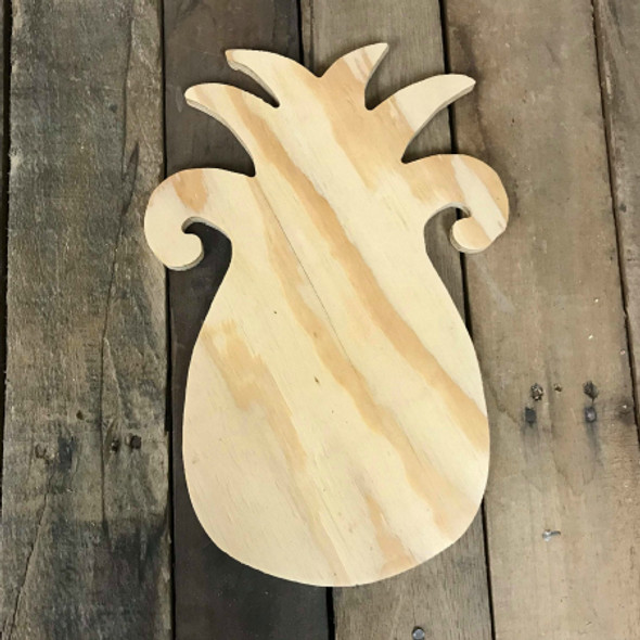Wood Pine Shape, Pineapple, Unpainted Wooden Cutout