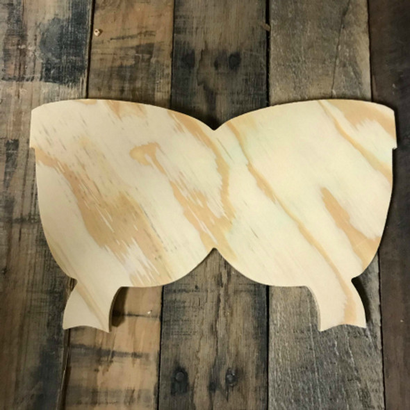 Wood Pine Shape, Sunglasses, Unpainted Wooden Cutout DIY