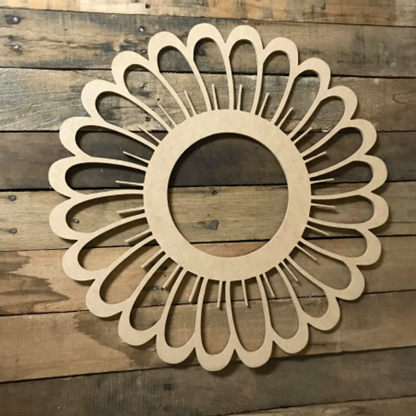 Sunflower with Cutouts, Unfinished Wood Shape, Fall Cutout