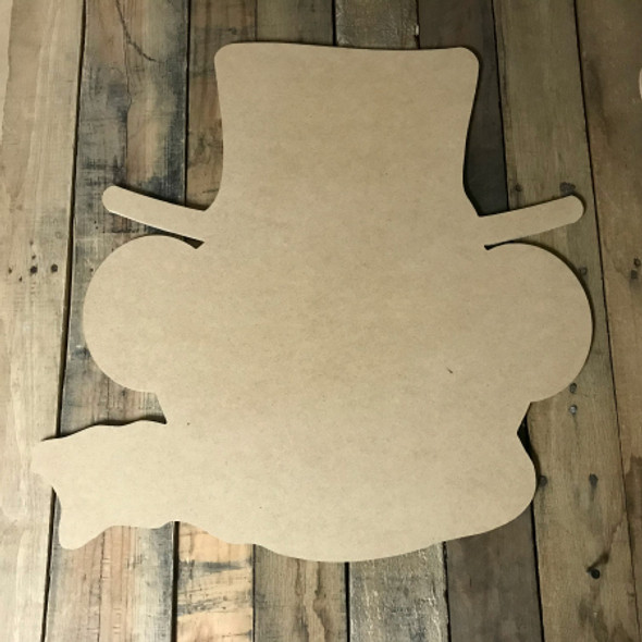 Snowman with Earmuffs, Craft Unfinished Wood Shape, Wood Cutout