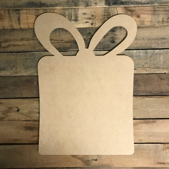 Christmas Present, Craft Unfinished Wood Shape