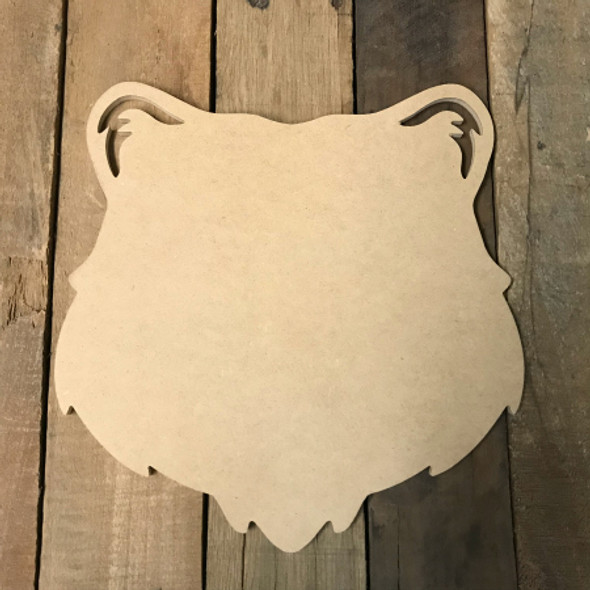 Wooden Tiger head Cutout, Wooden Paintable Shape