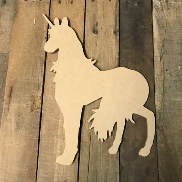 Wooden Unicorn Cutout, Wooden Unicorn Paintable Shape