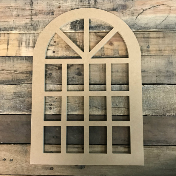 Unfinished Cathedral Arch Window Decor,  Wooden Cutout Craft