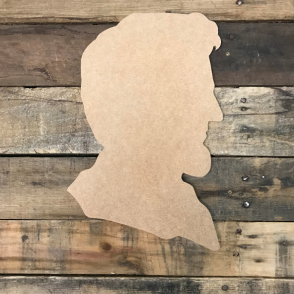 Abraham Lincoln, Unfinished Cutout, Craft Wood Shape