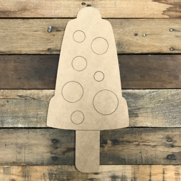 Popsicle, Unfinished Wooden Cutout Craft, Paint by Line