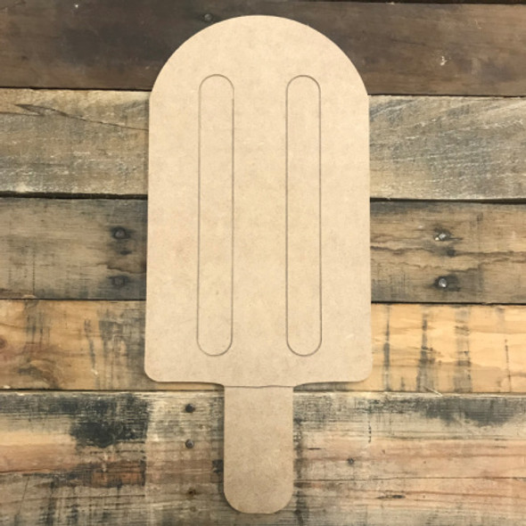 New Popsicle, Unfinished Wooden Cutout Craft, Paint by Line