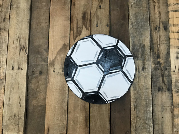 Soccer Ball, Unfinished Wooden Cutout Craft, Paint by Line