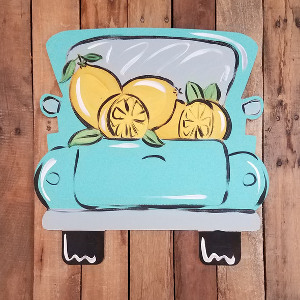 Lemon Truck, Unfinished Wood Cutout, Paint by Line