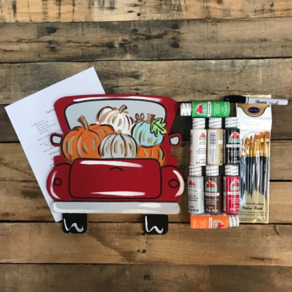 Truck full of Pumpkins,  Paint Kit, Video Tutorial and Instructions